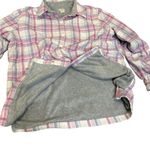 L. L. Bean women's pink/purple‎ plaid XL button down fleece lined shacket Purple Photo 4