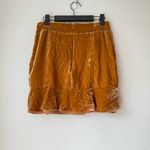 For Love & Lemons  Colette Velvet Gold Ruffle Mini Skirt M Photo 5
