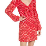 & Other Stories & Other Stories Floral Bow Detail Long Sleeve Mini Dress Size 0 Red White Girly Photo 0