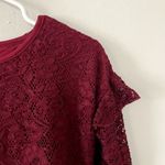 Juicy Couture red lace long sleeved shirt classic semi formal top floral Photo 1
