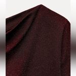 ZARA SHINY ASYMMETRIC DRESS - BURGUNDY Photo 6