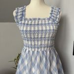 English Factory  Tiered Powder‎ Blue Patel Gingham Midi Dress Small Graduation Photo 8