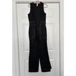 Madewell Contrast-Stitch Relaxed Straight-Leg Sleeveless Linen Jumpsuit Black 0 Photo 6