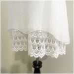 Elena Baldi 100% Silk Tunic Blouse Crochet Knit Hem Size Medium White Fairy Photo 4