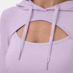 Halara NEW Hooded Drawstring Cut Out Cropped Casual Hoodie Sweatshirt Photo 5