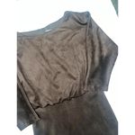 J. McLaughlin  Tinley 3/4 Sleeve mocha brown faux suede Sheath Dress sz XS $248 Photo 5