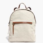 Madewell  The Charleston Backpack in Beige Vintage Canvas Italian Leather Trim Photo 7