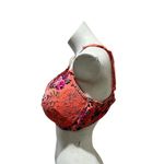 Cacique  Women's 42DD Coral Floral Front Close Plunge Push Up Bra Photo 2