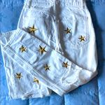 We The Free  White Jeans with Gold Star Accents Photo 4