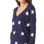 Wallace • Navy Blue White Star V Neck Sweater Size XS Photo 0