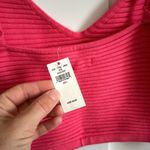 Aerie Women's L Texture Rib Knit Crop Top Hot Pink Corset Style TikTok Viral New Photo 4