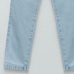 ZARA NWT  Hi Rise Waist Gold Buttoned Straight Leg Jeans Denim Pants Photo 7