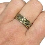 Gold Tone Woven Band Ring AK 925 Turkey Sterling Silver Band Ring Size 9 EUC Photo 2