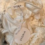 Storia  Brianne Lace Dress White Sleeveless High Neck Keyhole Back Women's M Photo 1