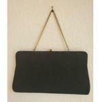 VTG Art Deco Black Gold Clutch Evening Bag Purse Mid Century Modern 50s MCM 5x10 Photo 0