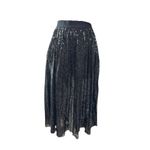 Vera Wang New Simply Vera  Sequin Skirt Pleated Women’s Size M Black Photo 2