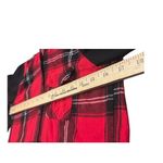 No Boundaries Plaid Flannel Shirt Jacket XS Sherpa Hood Red Cabin Core‎ Cozy Grunge Y2K Skater Photo 3
