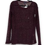 Aeropostale  medium long sleeve pullover knit sweater maroon sheer lightweight Photo 0