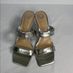 Vince Camuto Silver Metallic Heels with Square-Toe Design Photo 1