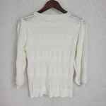 EE: Some Eyelet Knit Crewneck Long Sleeve Pullover Sweater White Size S Photo 1