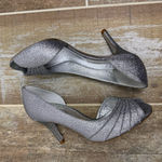 Adrianna Papell Heels Women 6.5M Silver-tone D’Orsay Stiletto Peep-toe Photo 9