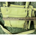The Sak  Tassel Pebbled Leather Crossbody Bag Yellow Adjustable Strap Photo 3