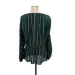 Roller Rabbit  Mateaus Linden Top Blouse Cotton Gauze Peasant Green Size XL Photo 8