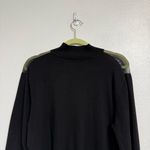 Cable & Gauge  Black Sheer Studded Shoulder Sweater Sz L Photo 6