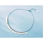 Sparkling Leaf Charm Anklet 925 Sterling Silver Adjustable Beach Boho Jewelry Photo 5