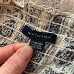 American Eagle Womens XS Jumpsuit White Blue Floral Strapless Wide Leg Palazzo Photo 4