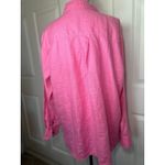 Athleta NWT  Retreat Linen‎ Shirt XL Extra Large Pink Button Down Long Sleeve Top Photo 5