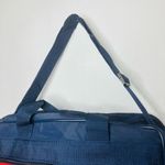 Vintage TWA GETAWAY Navy Blue Red Vinyl Carry On Travel Bag Shoulder Strap Bag Photo 6
