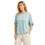 Adrienne Vittadini  100% Linen Top Women’s XL Light Blue Button Detail Photo 1