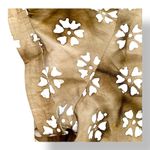 Vintage Handmade Tan White Batik Floral Maxi Dress Pockets Scoop Neck Large Size XL Photo 4