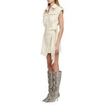 SIMKHAI Lourdes Vegan Leather Wrap Shirt Dress in Ceramic 6 New Womens Pleather Photo 13