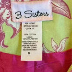 3 Sisters Green & Pink Lined Short Blazer Jacket Size Medium Floral Feminine Photo 5