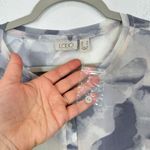 LOGO By Lori Goldstein  Sheer Abstract Brushstroke Button Front Long Sleeve Top Photo 3