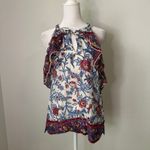 J.Crew Point Sur white, blue & red paisley tank top size 4 Photo 1