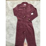 Free People NWT $178  Jayde Cord Flare Jumpsuit Wine L Cottagecore Western‎ Retro Photo 7