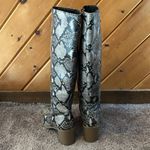 Universal Threads Universal thread gray black snake skin wide calf knee high heeled boots Photo 8