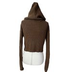 Brandy Melville Brown Knit Crop Top Women Jacket One Size | 27-23 Photo 1