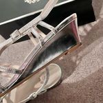 I. Miller  Women’s Silver Glitter Low-Wedge Heels/Sandals Photo 6