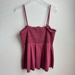 Grace Karin  Smocked Peplum Top Mauve Dark Pink Photo 6