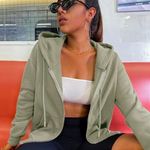 Zip Up Hooded Jacket Green Size M Photo 0