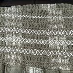 REWASH  Bohemian Anthropologie Army Green White Stripe Pants Size Small EUC #0774 Photo 2