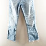 ZARA High Rise Flare Boot Cut Raw Hem Light Wash Blue 2 Photo 4
