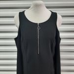 New Look Dress Women 1X Black Long Sleeve Cold Shoulder Quarter Zip Bodycon Photo 3