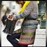 ZARA  LONG PRINTED KNITTED TWEED WOOL BLEND JACQUARD COAT JACKET BLAZER M NEW Photo 1