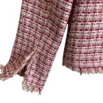 S & D Tweed Pink Blazer Fringe Size XS Photo 3