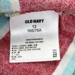 Old Navy  Striped Linen Blend Skirt‎ Womens Size 12 Red Multicolor Coastal Resort Photo 6
